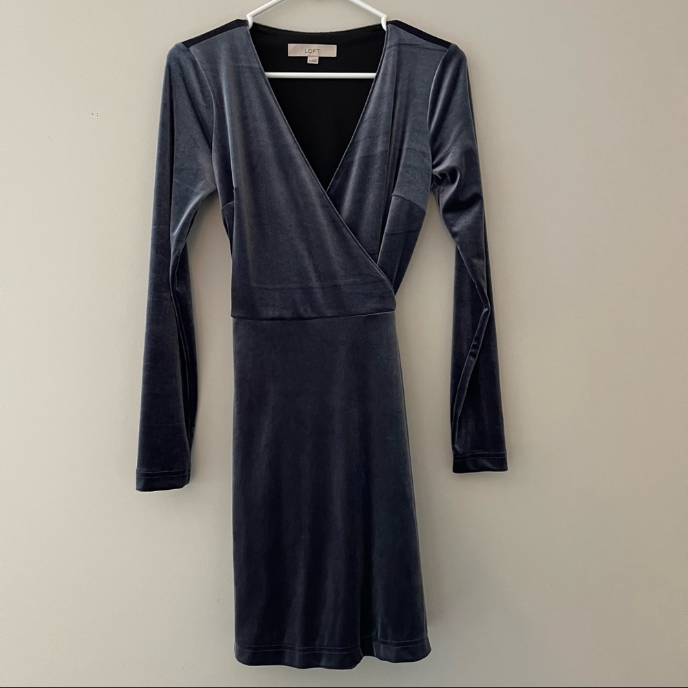 Loft velvet wrap dress